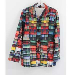 Damee Inc Patchwork Jacket Medium Wire Collar Corduroy Velvet